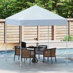Costway Outdoor Pop-up Canopy Instant Folding Shelter w/Adjustable Heights in White - thumbnail 4