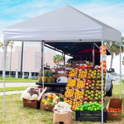 Costway Outdoor Pop-up Canopy Instant Folding Shelter w/Adjustable Heights in White - thumbnail 6
