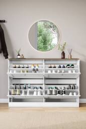 Home Discount Vida Designs 4 Drawer Shoe Cabinet Flip Down Shoe Storage Organizer in White - thumbnail 7