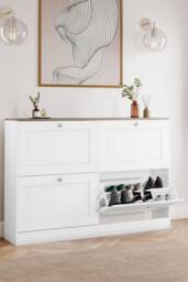 Home Discount Vida Designs 4 Drawer Shoe Cabinet Flip Down Shoe Storage Organizer in White - thumbnail 8