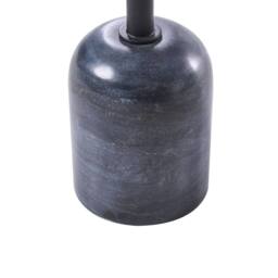 Wyld and Coco Round Side Table - Brown Mango Wood Top Black Marble Base - thumbnail 5