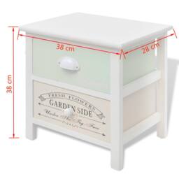 Berkfield Home French Bedside Cabinets 2 pcs Wood in White - thumbnail 7