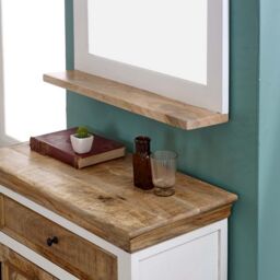 Indian Hub Alfie Sideboard - 1 Drawer & 2 Doors - Mango Wood - L40 x W80 x H80 cm in Brown - thumbnail 9