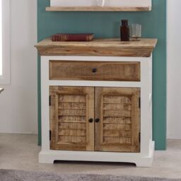 Indian Hub Alfie Sideboard - 1 Drawer & 2 Doors - Mango Wood - L40 x W80 x H80 cm in Brown - thumbnail 4