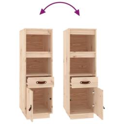 Berkfield Home Highboard 34x40x108, 5 cm Solid Wood Pine in Light Tan - thumbnail 8