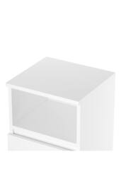 Garden Sanctuary Wooden Nightstand Bedside Table with Drawer in White - thumbnail 5