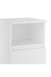 Garden Sanctuary Wooden Nightstand Bedside Table with Drawer in White - thumbnail 6