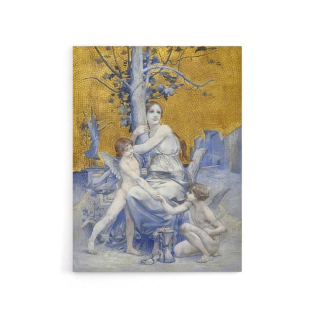 "Artery8 Luc Olivier Merson Eternity The Allegory of Time Canvas Wall Art Print in Gold - Size: W12"" x H16""" - image 1