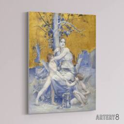 "Artery8 Luc Olivier Merson Eternity The Allegory of Time Canvas Wall Art Print in Gold - Size: W12"" x H16""" - thumbnail 2