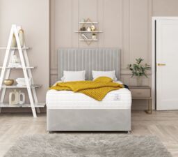 "Bed Choices Manhattan Bed Set No drawer With Mattress & 26"" Headboard in Silver - Size: Double" - thumbnail 2