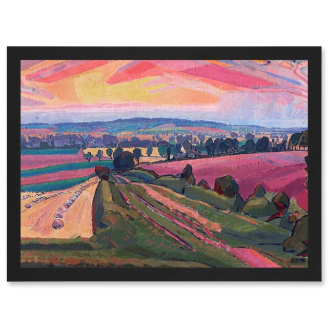 Artery8 Spencer Gore The Icknield Way Landscape Painting Artwork Framed Wall Art Print A4 in Black - image 1