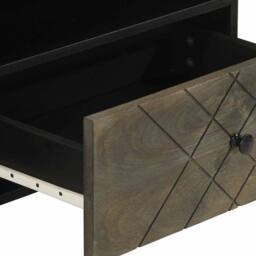 Berkfield Home TV Cabinet Black 80x33x46 cm Solid Wood Mango - Size: 80 x 33 x 46 cm - thumbnail 8