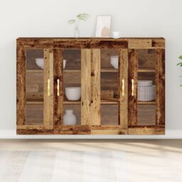 Berkfield Home Wall Mounted Cabinet Set of 2 Brown Solid wood 139 x 34 x 90 cm - thumbnail 4