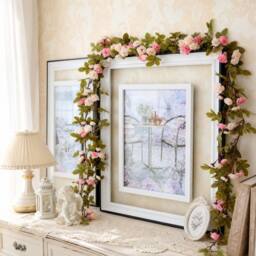 Garden Sanctuary 7FT Light Pink Artificial Rose Vine Hanging Flower Garland - thumbnail 1