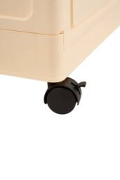 Living and Home Foldable 3-Tier Rolling Storage Cabinet with Magnetic Doors in Cream - thumbnail 8