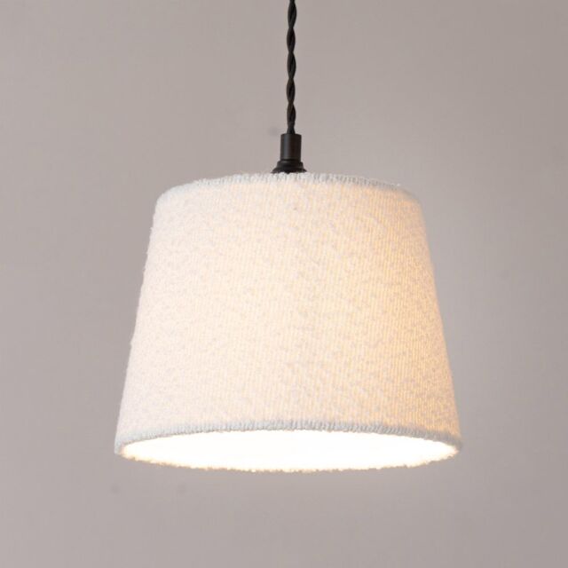 ValueLights Rory Boucle Fabric Tapered Easy Fit Ceiling Table Floor Lamp Shade with LED Bulb in Cream - image 1