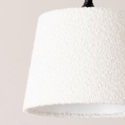 ValueLights Rory Boucle Fabric Tapered Easy Fit Ceiling Table Floor Lamp Shade with LED Bulb in Cream - thumbnail 4