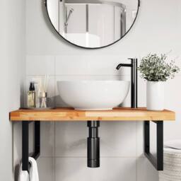 Berkfield Home Bathroom Vanity Top Oil Finished 100x60x4 cm Solid Wood Acacia in Brown - Size: 100 x 60 x 4 cm