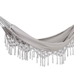 Wyld and Coco Light Grey Cotton-Blend Hammock with Crochet Edging - thumbnail 2