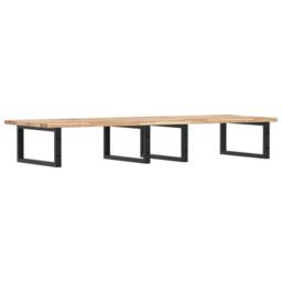 Berkfield Home Basin Shelf Wall Mounted Steel & Solid Wood Acacia in Brown - thumbnail 6