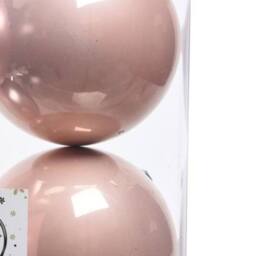 Kaemingk Shatterproof Plain Christmas Baubles (Pack Of 4) in Baby Pink - thumbnail 2