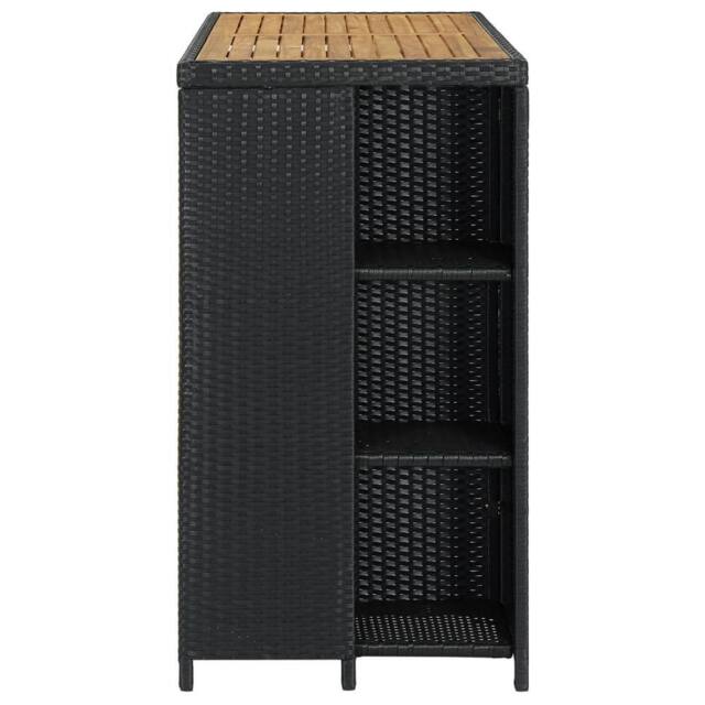 Berkfield Home Durable Bar Table with Storage Rack Black 120x60x110 cm Poly Rattan - Size: 120 x 60 x 110 cm - image 1