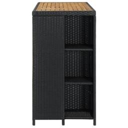 Berkfield Home Durable Bar Table with Storage Rack Black 120x60x110 cm Poly Rattan - Size: 120 x 60 x 110 cm