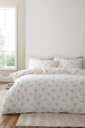 Bianca Thea Floral 200 Thread Count Cotton Reversible Duvet Cover Set in Natural - Size: Single - thumbnail 2