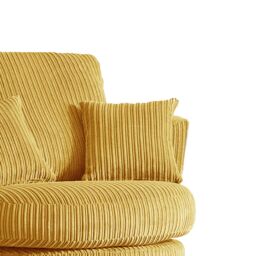 Furnishings For Less UK Luxor Jumbo Cord Fabric Single Seater 360 Degree Swivel Chair Sofa Accessory in Mustard - thumbnail 3