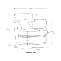 Furnishings For Less UK Luxor Jumbo Cord Fabric Single Seater 360 Degree Swivel Chair Sofa Accessory in Mustard - thumbnail 4