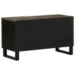 Berkfield Home TV Cabinet Black 80x33x46 cm Solid Wood Mango - Size: 80 x 33 x 46 cm - thumbnail 5
