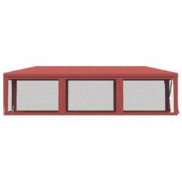 Berkfield Home Party Tent with 8 Mesh Sidewalls Red 3x9 m HDPE - thumbnail 4
