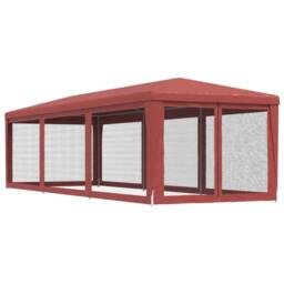 Berkfield Home Party Tent with 8 Mesh Sidewalls Red 3x9 m HDPE - thumbnail 5