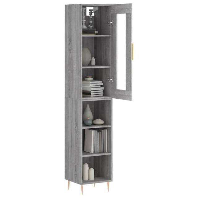 Berkfield Home Highboard Grey Sonoma 34.5x34x180 cm Engineered Wood - image 1