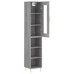 Berkfield Home Highboard Grey Sonoma 34.5x34x180 cm Engineered Wood - thumbnail 4
