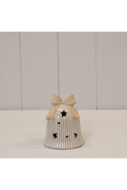 KDMD Glazed Ceramic Bell with LED in Cream - image 1