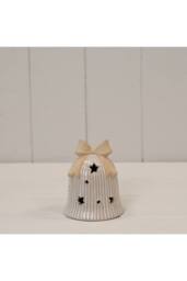 KDMD Glazed Ceramic Bell with LED in Cream - thumbnail 1