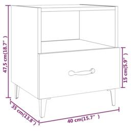 Berkfield Home Bedside Cabinets 2 pcs Sonoma Oak Engineered Wood in Light Brown - thumbnail 9