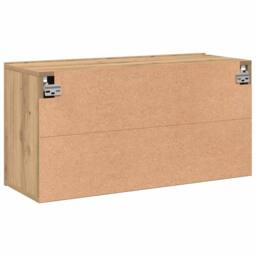 Berkfield Home TV Cabinet Wall-mounted Artisian Oak 80x30x41 cm in Brown - Size: 80 x 30 x 41 cm - thumbnail 8