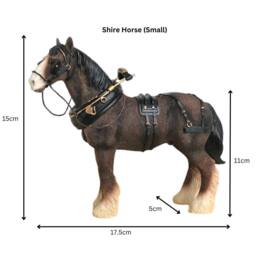 Animal Crackers Medium Bay Shire Cart Heavy Horse In Harness Figurine, Gift Boxed - thumbnail 2