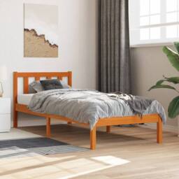 Berkfield Home Beautiful Bed Frame without Mattress Wax Brown 90x190 cm Single S - thumbnail 2