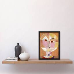 Artery8 Paul Klee Framed Wall Art Print Senecio Head of Man Going Senile in Orange - Size: A3 - thumbnail 2