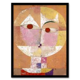 Artery8 Paul Klee Framed Wall Art Print Senecio Head of Man Going Senile in Orange - Size: A3 - thumbnail 1