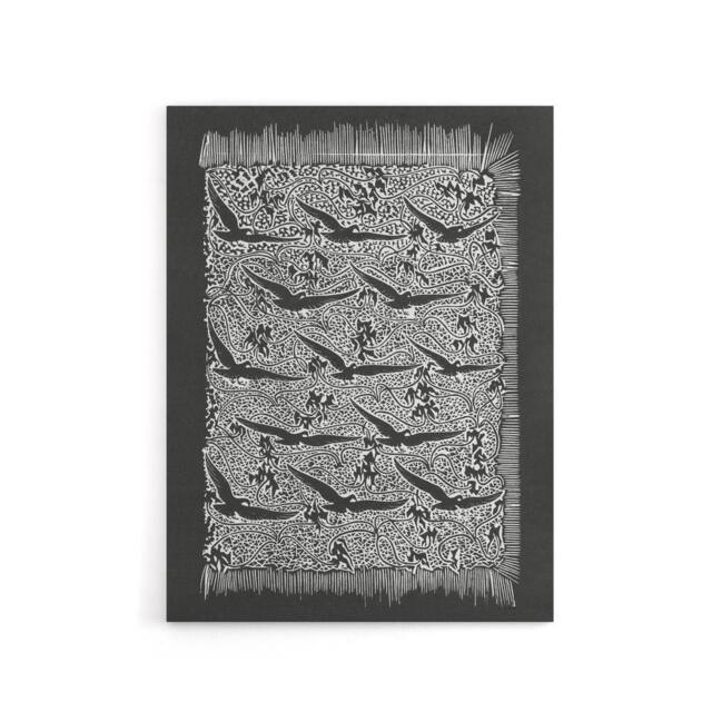 "Artery8 Flock of Birds Plant Motif Canvas Wall Art Print Dijsselhof in Black - Size: W18"" x H24""" - image 1