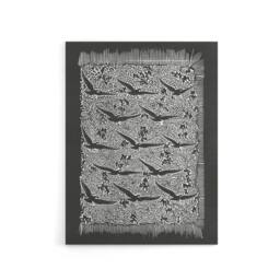 "Artery8 Flock of Birds Plant Motif Canvas Wall Art Print Dijsselhof in Black - Size: W18"" x H24""" - thumbnail 1