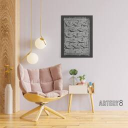 "Artery8 Flock of Birds Plant Motif Canvas Wall Art Print Dijsselhof in Black - Size: W18"" x H24""" - thumbnail 3