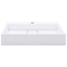 Berkfield Home Chic Wash Basin 60x38x11 cm Mineral Cast/Marble Cast White - Size: 60 x 38 x 11 cm - thumbnail 1