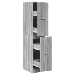 Berkfield Home Elegant Apothecary Cabinet Grey Sonoma 30x41x144.5 cm Engineered Wood - thumbnail 3