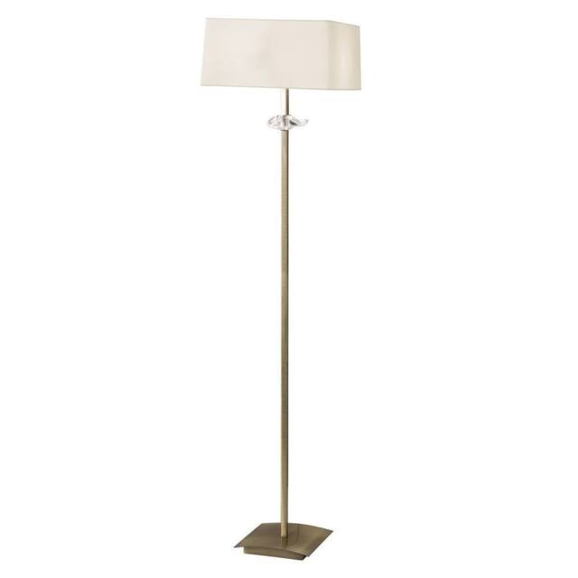 Netlighting Akira Floor Lamp 3 Light E27 Antique Brass With Cream Shade - image 1