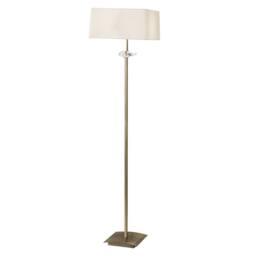 Netlighting Akira Floor Lamp 3 Light E27 Antique Brass With Cream Shade - thumbnail 1